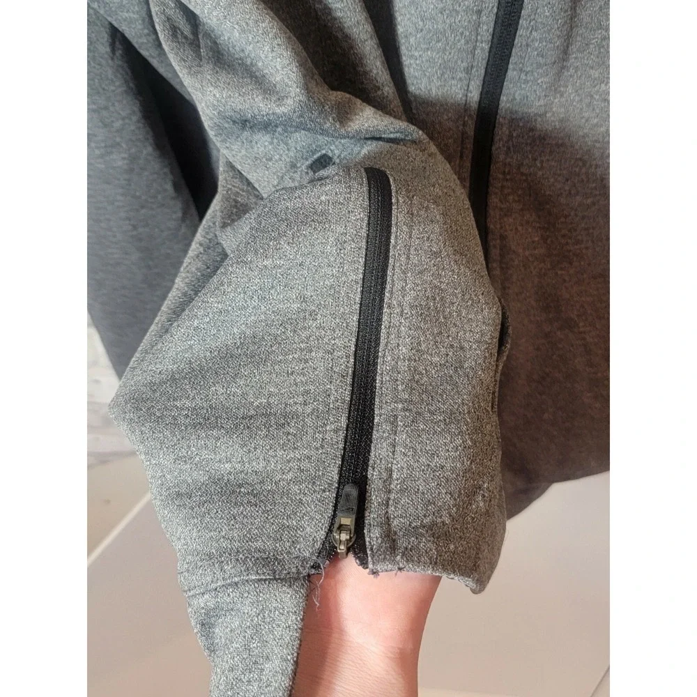 Nike XL Basketball Dri-Fit Charcoal Black Mesh‎ Zippered Pockets Full Zip Jacket